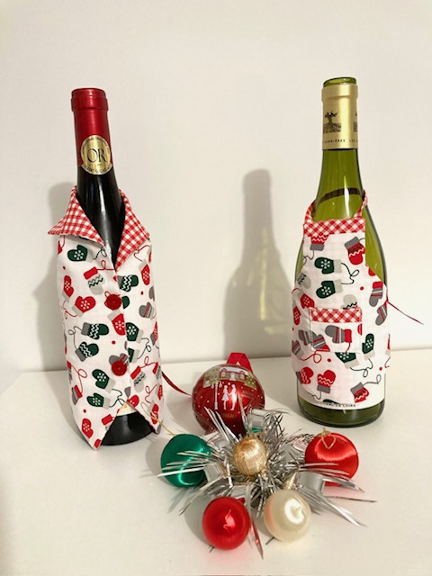 Gilet tablier bouteille rouge vert